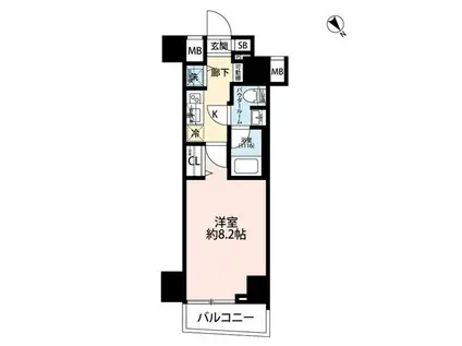 プレール・ドゥーク中板橋(1K/3階)の間取り写真