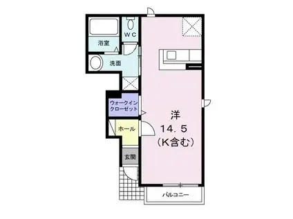 プリムローズIII(ワンルーム/1階)の間取り写真