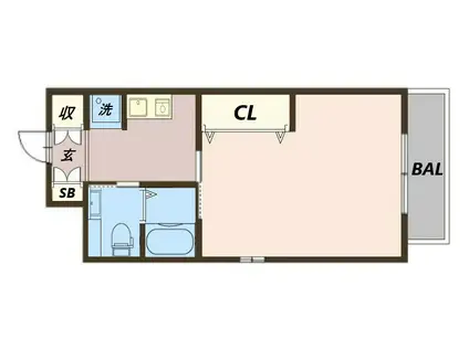 クオリティライフ壱番館(1K/9階)の間取り写真