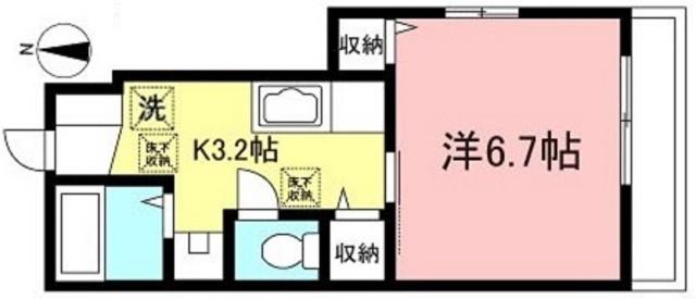 ハイムドルチェ(1K/1階)の間取り写真