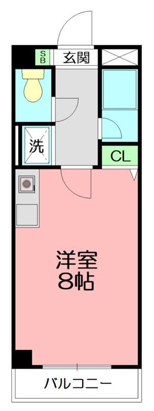 アブルームシマ(ワンルーム/2階)の間取り写真