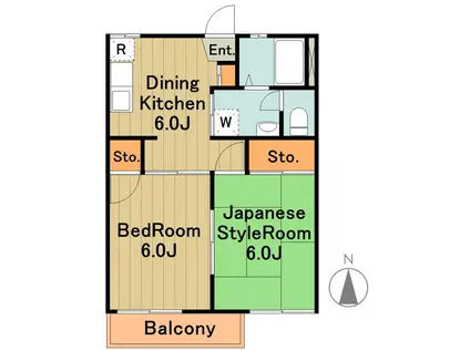 モンテ・ベルナ(2DK/1階)の間取り写真