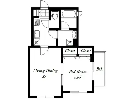 NEOCOURT下北沢(1LDK/2階)の間取り写真