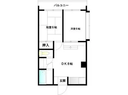第二プロスパーハウスニムラ(2DK/1階)の間取り写真