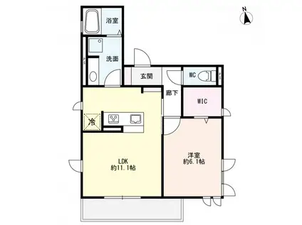 サニーコート明石(1LDK/1階)の間取り写真