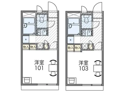 レオパレスYAMATO(1K/1階)の間取り写真