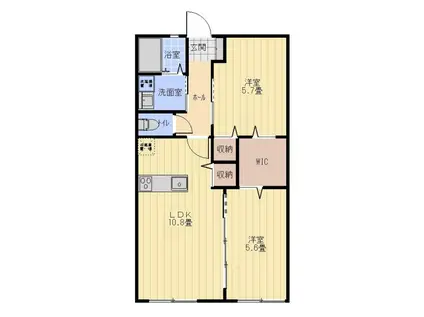 CASA FELICE(2LDK/1階)の間取り写真