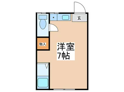 清水丘アパートB棟(ワンルーム/1階)の間取り写真