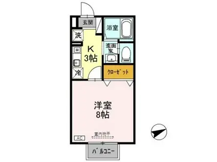 セントラル親和 壱番館(1K/2階)の間取り写真