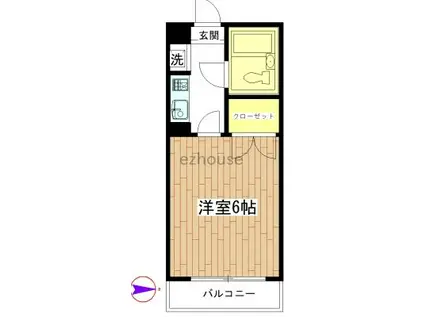 宮田ビル(1K/2階)の間取り写真