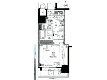 ZOOM東神田(1K/4階)の間取り写真