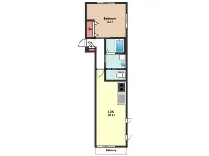 グレースマサ(1LDK/2階)の間取り写真