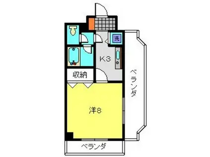 メゾンYK(1K/4階)の間取り写真