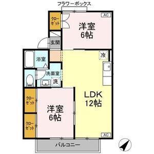 セジュールK(2LDK/2階)の間取り写真