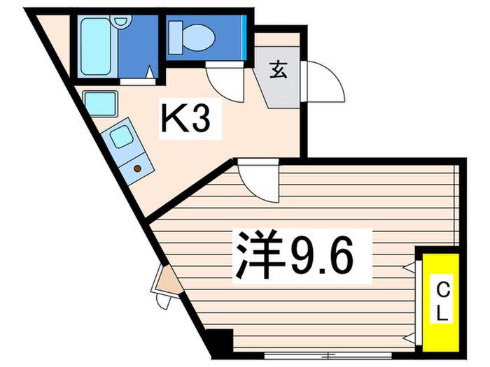 STUDIO-M(1K/2階)の間取り写真