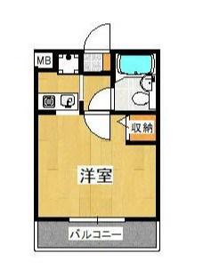 ライフパル(1K/2階)の間取り写真