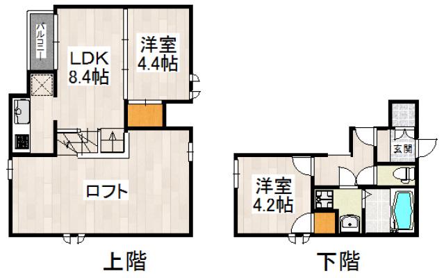 CB東比恵テルス(2LDK/1階)の間取り写真