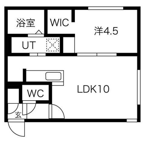 アクアトピア南郷7丁目駅前(1LDK/3階)の間取り写真