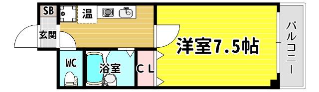 プリヴェ1番館(1K/7階)の間取り写真