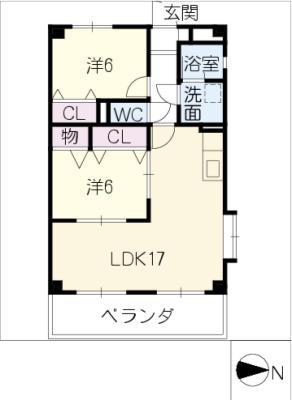 イーストヒル元町(2LDK/3階)の間取り写真
