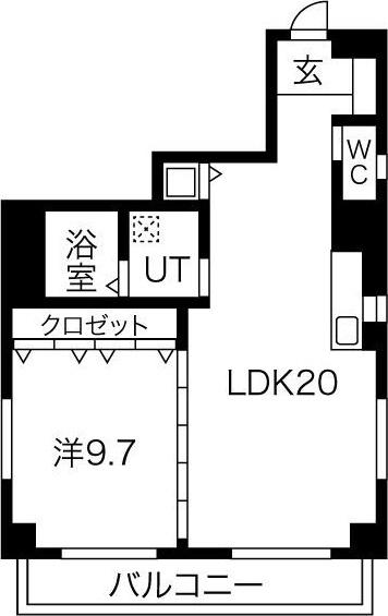 サンマルノウチビル(1LDK/7階)の間取り写真