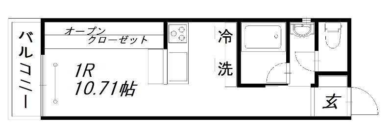 リトル・グレイス(ワンルーム/2階)の間取り写真