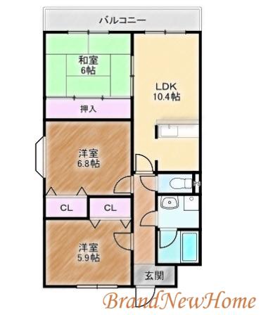ホルティー上野芝(3LDK/3階)の間取り写真