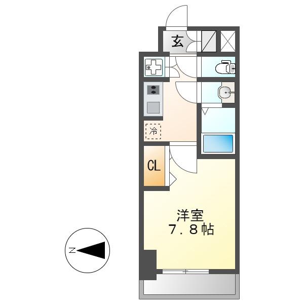S-RESIDENCE志賀本通(1K/3階)の間取り写真