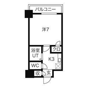 CALM TAIKOH BLD(1K/7階)の間取り写真