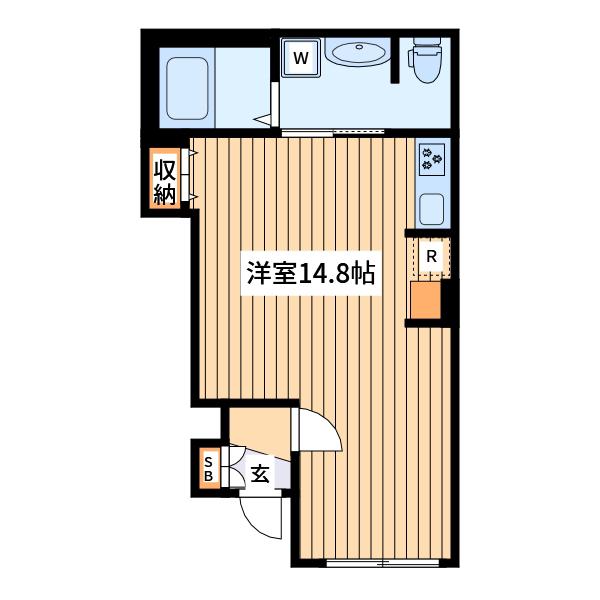 野々下1丁目アパート(ワンルーム/1階)の間取り写真