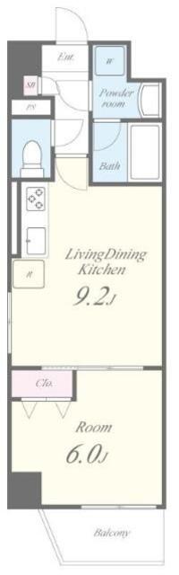 VILLA BLANCHE(1LDK/3階)の間取り写真