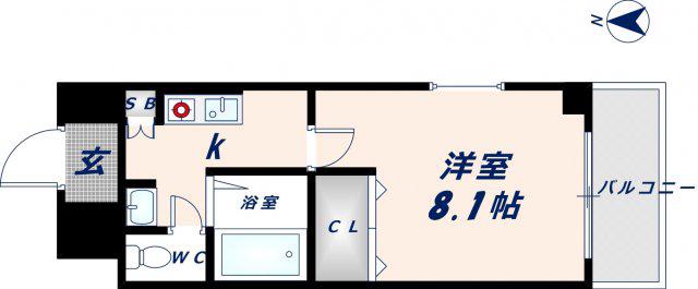 Mプラザ小阪駅前(1K/9階)の間取り写真