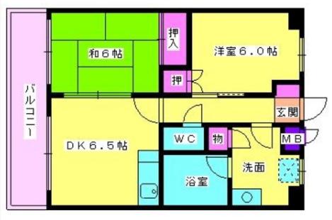 大光ビル(2DK/4階)の間取り写真