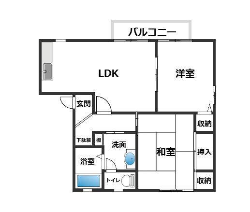 バリュージュ保田(2LDK/2階)の間取り写真