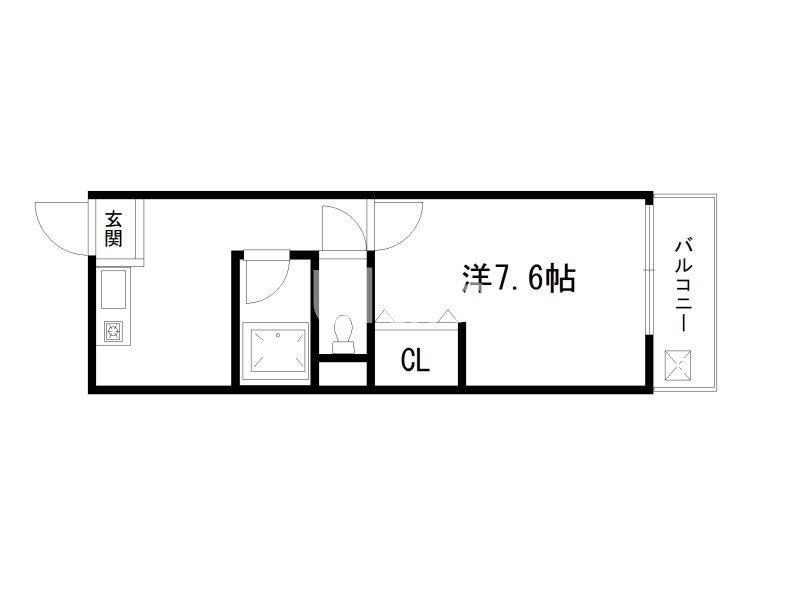 クレセントYANAGI(1K/2階)の間取り写真
