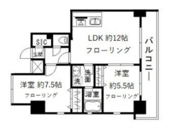 エレンシアK小岩(2LDK/9階)の間取り写真