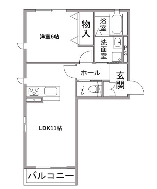 ラルーチェさくら(1LDK/2階)の間取り写真