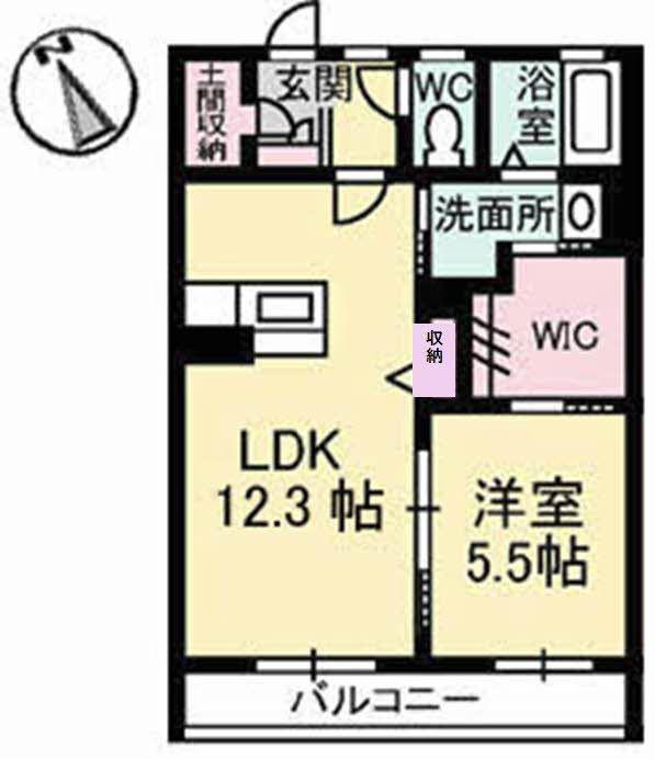 ライブ庚午北G(1LDK/3階)の間取り写真