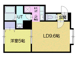 リーフィン(1LDK/2階)の間取り写真