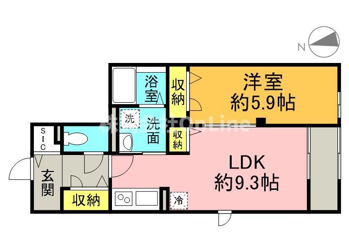 アドバンスグナーデ(1LDK/1階)の間取り写真