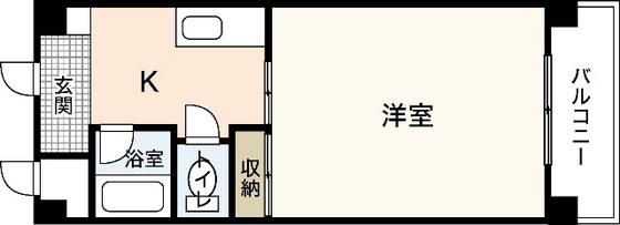 梶川ビル(1K/3階)の間取り写真
