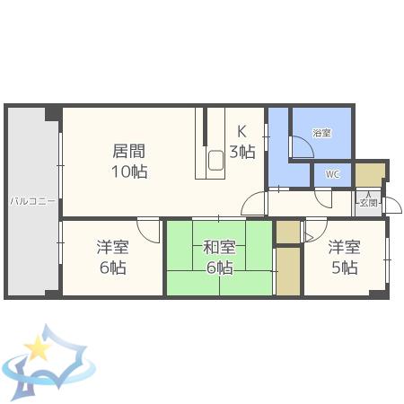 RAFILIA SAPPORO(3LDK/7階)の間取り写真