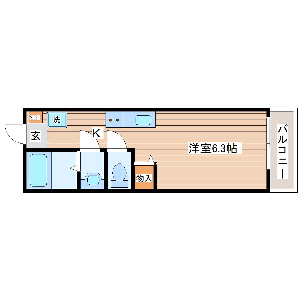 ND郡山(ワンルーム/3階)の間取り写真