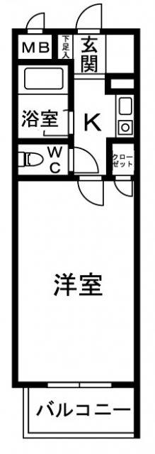 シャルマンフジ中之島壱番館(1K/2階)の間取り写真