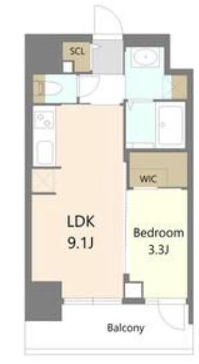 S-RESIDENCE松屋町ASENCE(1LDK/5階)の間取り写真
