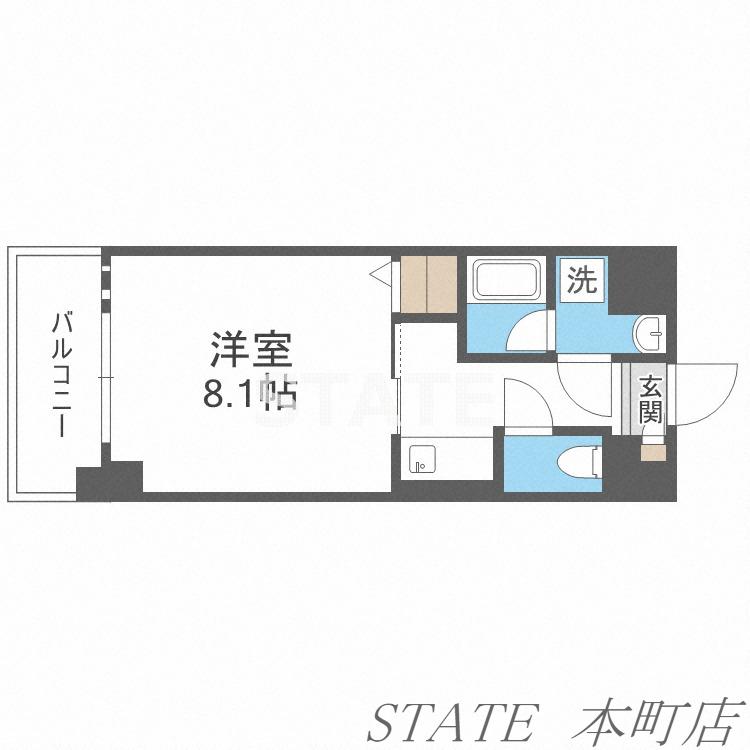 エグゼ大阪ドームII(1K/2階)の間取り写真