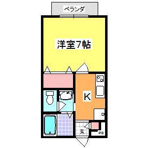 コスモハイツ(1K/2階)の間取り写真