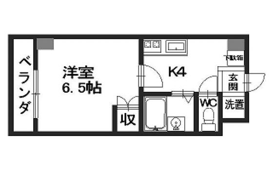 第2植野ビル(1K/9階)の間取り写真