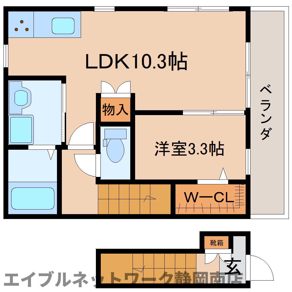 メゾンミーツA(1LDK/2階)の間取り写真