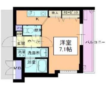 アクアキャニオンHARA(1K/4階)の間取り写真